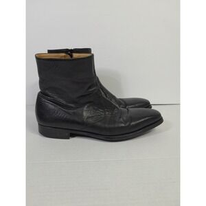 Magnanni Ankle Boots Men 9.5  D Black Side Zip
